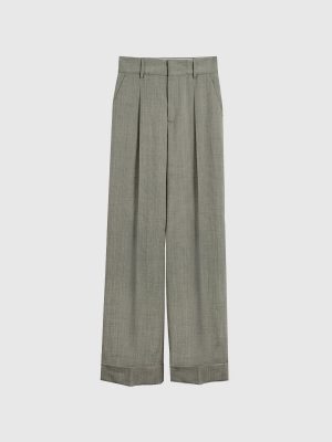 Pantalone con pence in misto lana