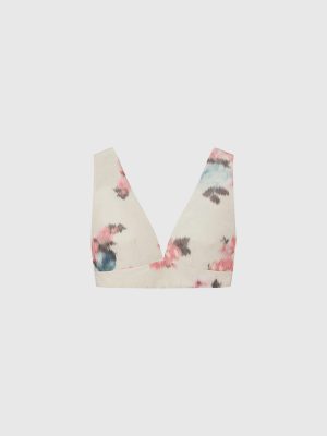 Top in lino e poliestere