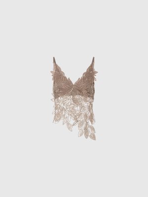 Top in macrame fogliage