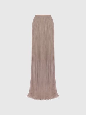 Gonna lunga in chiffon organzato plissettato